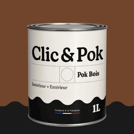 Peinture Bois Extérieur – POK BOIS - 1L - RAL 8007 - Brun fauve- Résistante aux intempéries - Ne s'écaille pas (1/4)