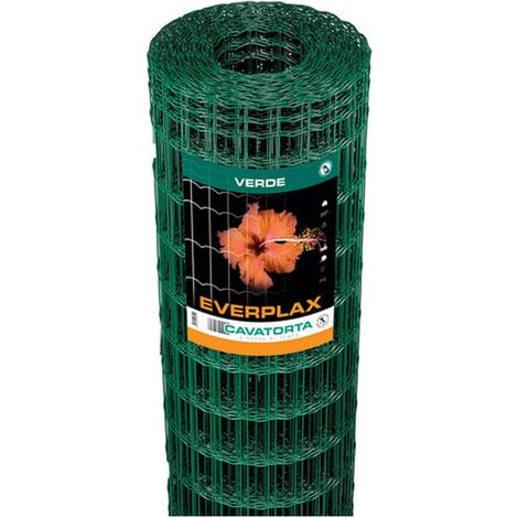 Cavatorta SO02180025B Everplax Rete Elettrosaldata Zincata Plastificata Maglia 50x100 mm Filo 2.5 mm Rotolo 25 m H 180 cm colore Verde