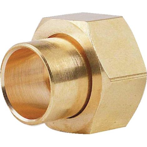Manchon fer cuivre droit 2p F-douille laiton +joint - 359GCU 15X21 - 14