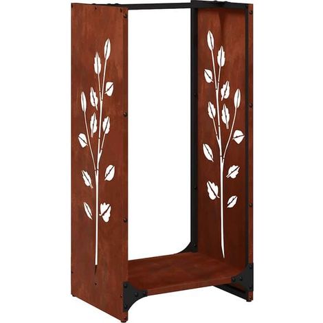 Étagère en bois de 40 x 30 x 80 cm, en acier Corten. (1/5)