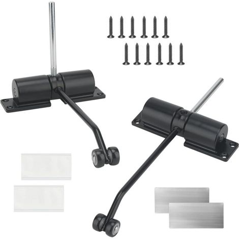 Bardusch - Lot de 2 Ferme Porte Automatique Noir, Fermeture automatique, Ressort de traction, Réglable Ferme Porte à Ressort pour Portes Jusqu'à 40 kg (1/5)