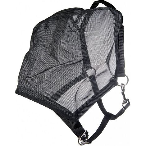 Maschera antimosche con chiusura in tessuto a strappo da equitazione: Pony, nero 9100 (1/2)
