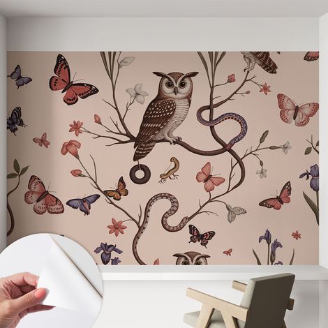Fototapete Selbstklebend - Wandtattoo - leicht anzubringen - Wandverkleidung Eule in der Natur 152x104 cm (1/5)
