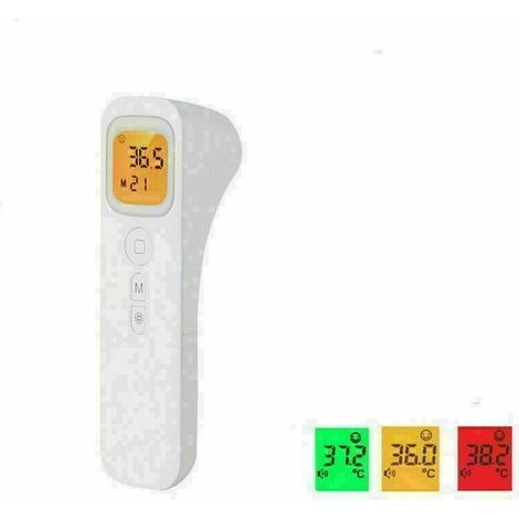 JOORRTThermomètre frontal Thermomètre infrarouge numérique, thermomètre frontal sans contact pour adultes, lecture instantanée de la température, avec alerte de fièvre, écran LCD, mode C/F commutable (1/5)