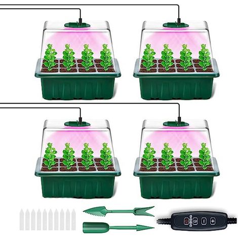 Kit de démarrage pour plantes avec lampe de croissance à spectre complet à 5 niveaux de luminosité pour serre agricole (1/5)