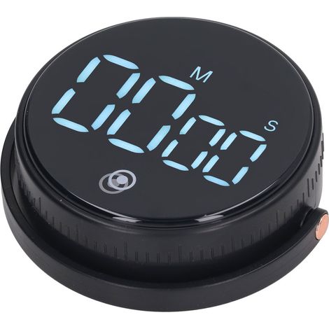 Minuteur de Cuisine Numérique Aimanté Grand Écran LED Rétroéclairé Enfants Classe Compte à Rebours Volume Réglable pour Cuisson Sport Noir (1/5)