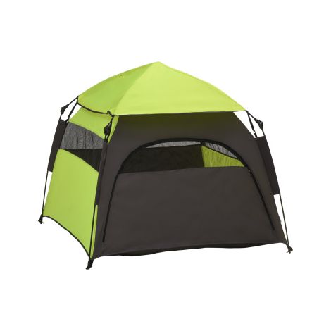 Tente pour animaux de compagnie, tente pour chien et niche pour chat pour l'extérieur, tipi avec sac de transport, pare-soleil et fenêtre en filet, vert