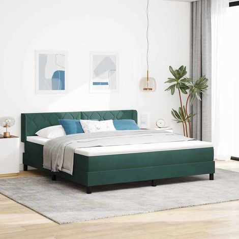Cama tipo Box Spring Verde oscuro 200 x 180 cm Terciopelo (1/5)