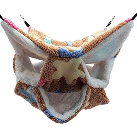 Hamac pour petit animal domestique - Triple couche de sucre - Accessoire de cage pour hamster - Lit confortable pour petits animaux (1/5)