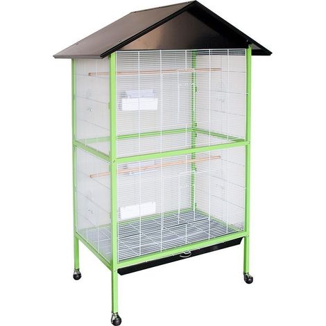 Großer Vogelkäfig auf Fuß, Voliere für Kanarienvögel, Papageien, große Wellensittiche, Kakadus, Ara, Vogelkäfig mit Ständer, 90x
