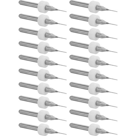 20 forets hélicoïdaux en alliage de tungstène pour micro-circuits imprimés, outil rotatif, bijouterie, gravure CNC, quincaillerie, 0,4 mm (1/5)