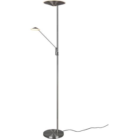Piantana LED, metallo, nichel opaco, 30x180x41,6 cm, Brantford (1/5)