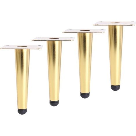 Pieds de meuble - 4 Pièces - 15 cm - Pieds de table - Pied de meuble - Pied de canapé - Petits pieds de meuble - Pieds de placard - Ferrure de pied de meuble - Goud (1/4)