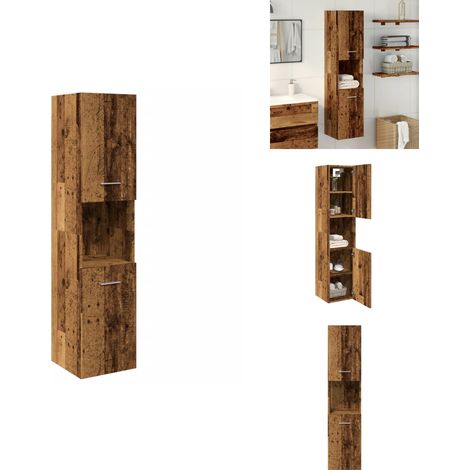 Armoire de salle de bain suspendue vieux bois bois d'ingénierie - Armoire Suspendue De Salle De Bain - Armoires Suspendues De Salle De Bain - Armoire - Support (1/5)