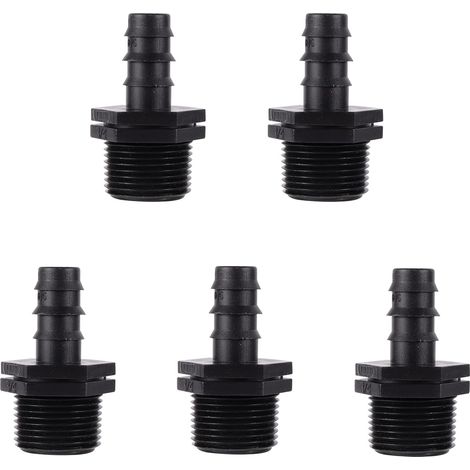 Stück Schlauchverbinder mit Widerhaken für Bewässerungssysteme, Gartenschlauchverbinder für 16-mm-Bewässerungssysteme (DN16 auf 3/4"-Kupplung)