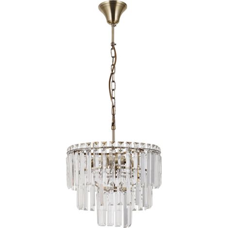 Suspension Buena Italux bronze antique cristal 4xE14 (1/2)