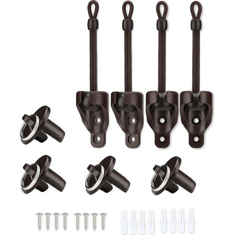 Pièces de rechange pour pare-soleil : attache, kit de boucle d'extrémité, résistant aux intempéries, compatible avec les stores enrouleurs extérieurs Coolaroo (marron, lot de 2)-Chrom (1/5)