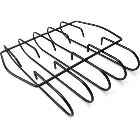 Barbecue charbon de bois,Support de côtes de fumoir, support de côtes pour barbecue, accessoires de support de côtes pour barbecue, fer antiadhésif-Fei Yu (1/5)