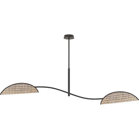 Plafoniera Moderna Ares Acciaio Nero 2 Luci E14 Ip20 (1/5)