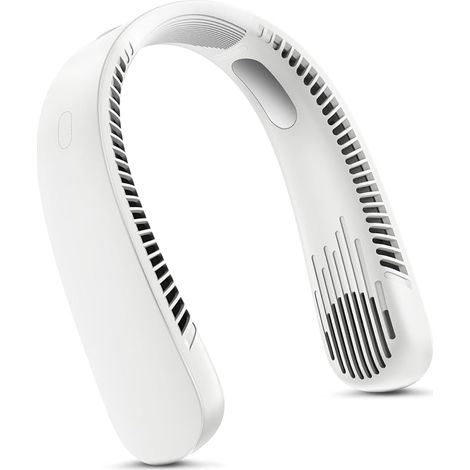 Ventilateur de Cou Silencieux, Ventilateur de Cou Portatif avec 3 Vitesses Réglables, USB Rechargeable, Design Moderne Adapté au Bureau,Voyage, Course, Sport et Cadeau d'Été (1/5)