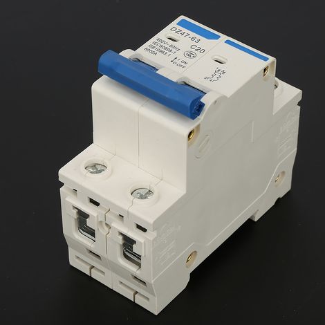 DZ47-63 2-poliger Mini-Leistungsschalter, Trennschalter, 400 V AC (20 A) (1/5)