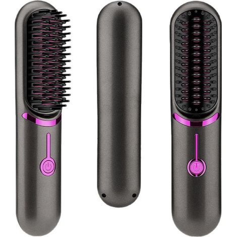 JANMIR-1 peigne lissant sans fil rechargeable par USB, peigne de coiffure, lisseur et fer à boucler double fonction pour de grosses ondulations (1/5)