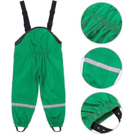 Unisex-Regenoverall für Kinder, wind- und wasserdicht, schlammabweisende Hose – Größe 74 – Grün