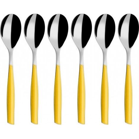 Bugatti glamour set 6 cucchiaini caffè giallo in acciaio