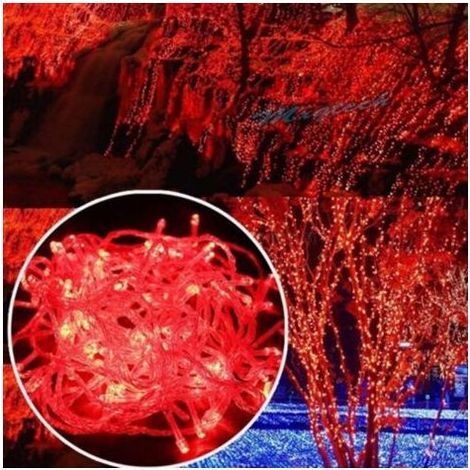 Guirlande lumineuse 100M 1000 LED Guirlande Lumineuse Carnaval Mariage Extérieur Jardin Intérieur Éclairage(rouge) (1/4)