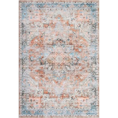 1 Tapis, style rétro européen, imitation cachemire, doux, imperméable, pour salon, chambre