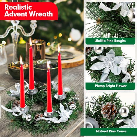 Guirlande En Rotin - Couronne De Noël Pour Porte Et Mur - Décoration Intérieure De Noël - 1 Pièce (1/2)