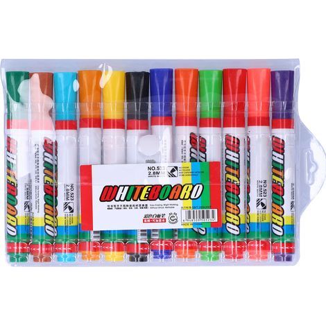 Stylo tableau blanc effaçable - Kit 12 couleurs pour enfants - Outil de dessin et graffiti (1/5)