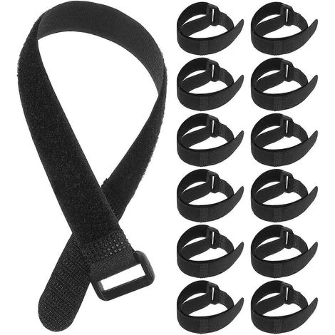 36 attaches de câble Velcro réutilisables avec boucles, tension réglable, pour organiser et ranger les câbles, 30 cm de long. (1/5)