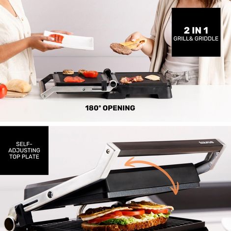 GRILL TAURUS BISTRO GOURMET 968147000 29X23CM 2600W DUAL HEAT TECH (1/5)