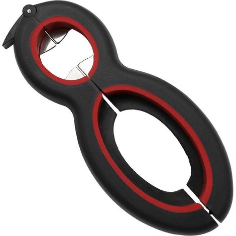 Ouvre-boîte multifonction 6 en 1, ouvre-boîte large antidérapant, ouvre-bouteille et ouvre-bocal manuel pour les personnes âgées souffrant d'arthrite (1/5)