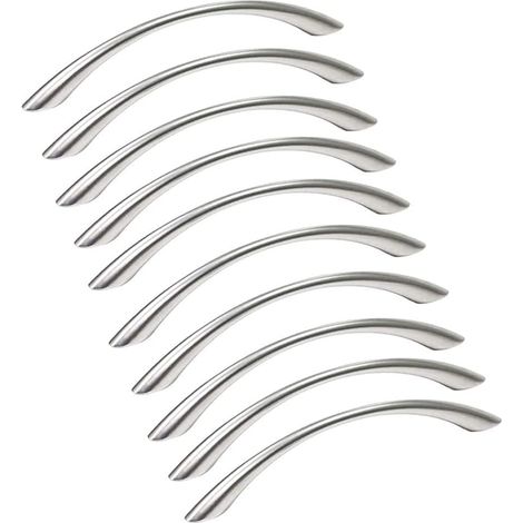 CCYKXA 10er-Set Möbelgriffe Edelstahl Küchenschrankgriffe - Türgriff Nickel gebürstet Küchengriff aus Edelstahl Achsabstand 128 mm