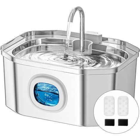Fontaine a Eau Chat INOX - Apauk 3.2L Fontaine à Eau Chat - Fontaine Chats silencieuse (1/5)