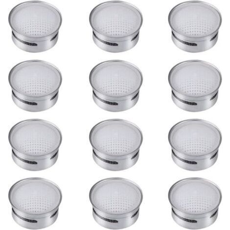 Mousseurs Robinet en Acier Inoxydable M22 M24 Aérateur d'Eau du Robinet Filtre à Robinet d'Économie d'Eau Accessoires de Pièces de Rechange pour Tête de Robinet de Cuisine Salle de Bain 12Pcs (1/5)