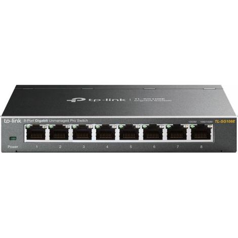 TP-Link TL-SG108E switch di rete Gestito L2 Gigabit Ethernet (10/100/1000) Nero (1/3)