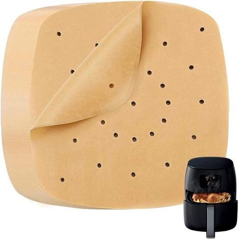 100 Blatt perforiertes Backpapier, für Heißluftfritteusen und Grills, hitzebeständig, ofen- und dampfgeeignet, für den Hausgebrauch (1/5)