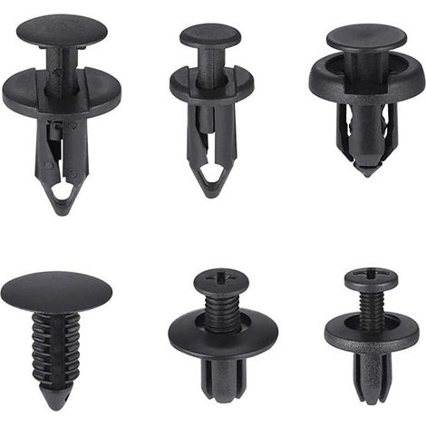 190 Pièces Rivet Plastique Clips Voiture, 6 Taille Clips de Retenue de Voiture Fixations, Vis Plastique Universelles(6 mm à 10 mm) (1/5)