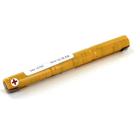 Batterie 3.6V 0.7Ah NiCd Baton 3VREAAL cosses a souder (130015)