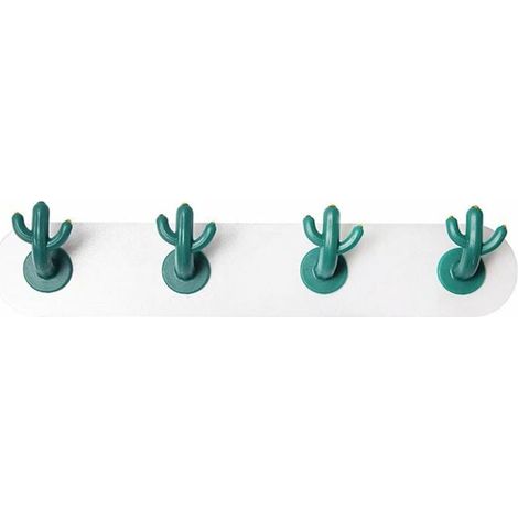 SHINING HOUSE Gancho de cactus para el hogar, gancho sin costuras con dibujos animados para detrás de la puerta, gancho adhesivo para baño, gancho adhesivo sin perforaciones para inodoro (4 ganchos) (1/5)