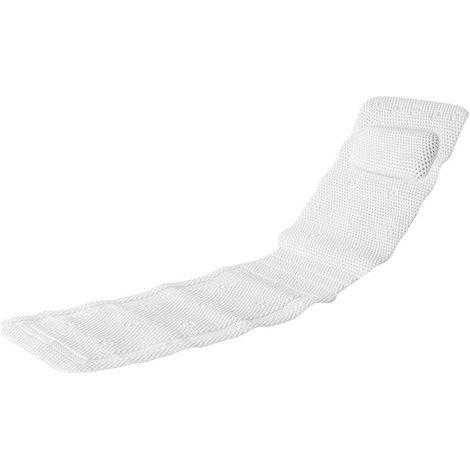 Alfombrilla de baño con cojín blanco, fabricada en espuma de PVC antibacteriana suave y antideslizante (36 x 125 cm). (1/5)