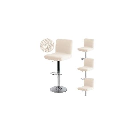 Housse de Tabouret de Bar avec Dossier Imperméable Couverture de Chaise Haute de Bar Extensible Housse de Chaise de Salle à Manger Pivotante Lavable 4 Pièces Beige (1/5)