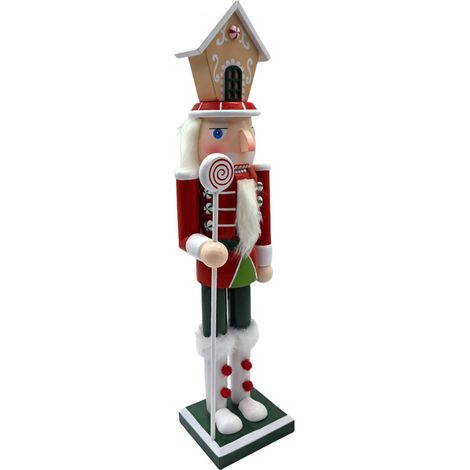 Chapeau Casse-Noisette Tenant Cookie Famille Bois Figurine De Vacances Jouet Soldat De Noël Roi Marionnette Ornement De Bureau Casse-Noisette À Collectionner (1/5)