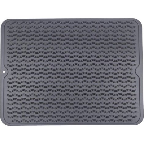 Tapis de Séchage Pour La Cuisine, Tapis Egouttoir Vaisselle, Tapis de Séchage en Silicone écologique, Résistant à La Chaleur, Antidérapant et va au Lave-Vaisselle 40x30cm (1/5)
