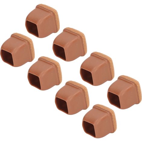 8-teiliges Set Stuhlbeinschoner, Hockerfüße, Tischbeinschoner, geräuscharm, verdickt, braun, quadratisch, Größe M (1/5)