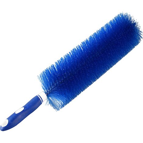 Brosse dépoussiéreuse de ventilateur ménager longue poignée flexible multi-usages, bleue pour la maison, la cuisine et le bureau (1/2)