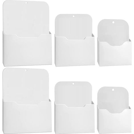 Lot de 6 Porte-Fichiers MagnéTiques Lettre Porte-Papier MagnéTique Courrier Porte-Fichiers Poche de Rangement (S/M/L) (1/5)